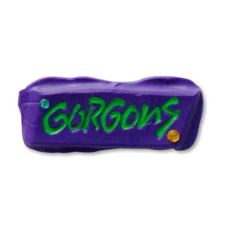 ロゴ パープル×グリーン 樹脂製バッジ／GORGONS (ゴルゴーンズ)【バンドグッズ（バッジ/ピン）】