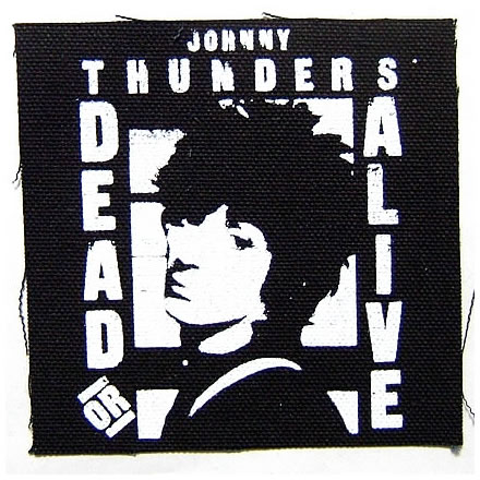 dead or alive Square (デッド オア アライヴ スクエア) 布パッチ／JOHNNY THUNDERS (ジョニー サンダース)【バンドグッズ（布パッチ/ワッペン）】