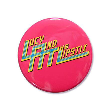 ロゴ ピンク 缶バッジ 4.5cm／LUCY ＆ THE LIPSTIX (ルーシー アンド ザ リップスティックス)【バンドグッズ（バッジ/ピン）】
