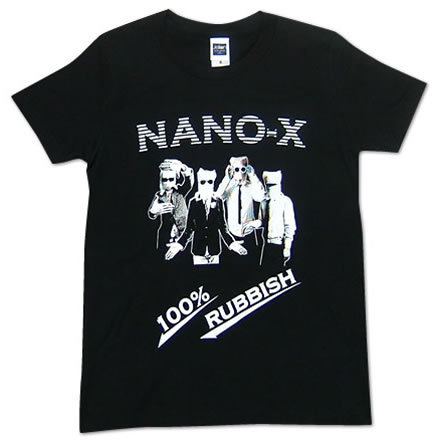 nanoX Tシャツ 100% RUBBISH 黒（白のプリント）／nanoX (ナノックス)【国内バンドTシャツ】
